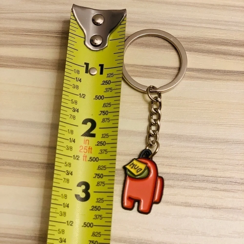 New 3/$15 mini AMONG US keyring - Orange x 1 pc